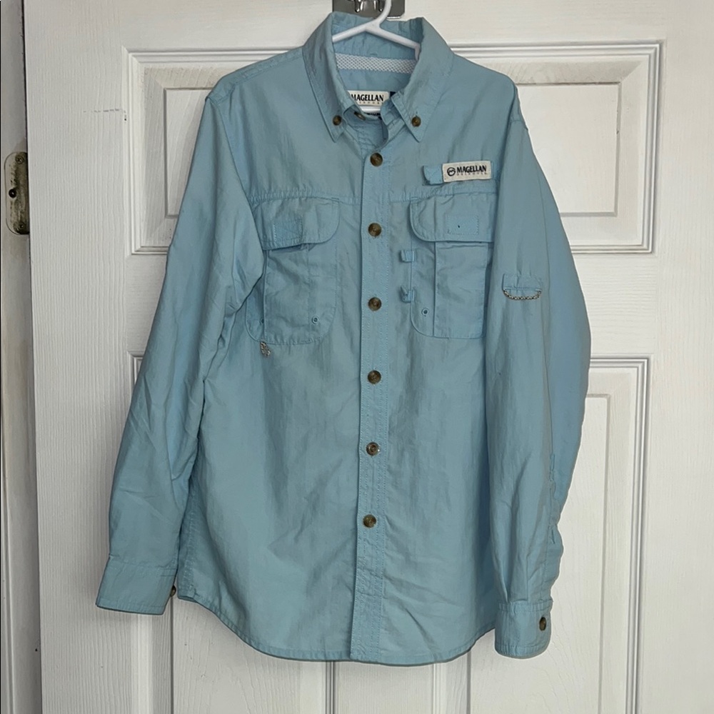Magellan Outdoors Light Blue Kids Button Down Shirt